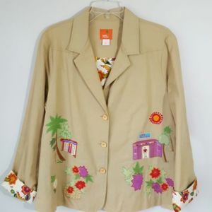 HEARTS OF PALM "Cafe Tropical" Applique Blazer-14